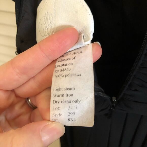 Watters & Watters Black Chiffon Floral Length Maxi Dress - Picture 7 of 7